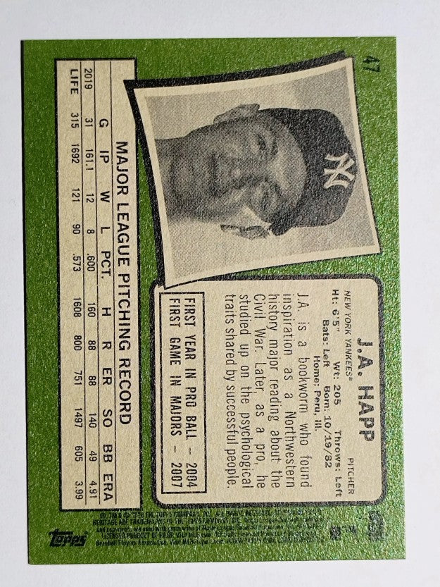 2020 Topps Heritage #47 J.A. Happ