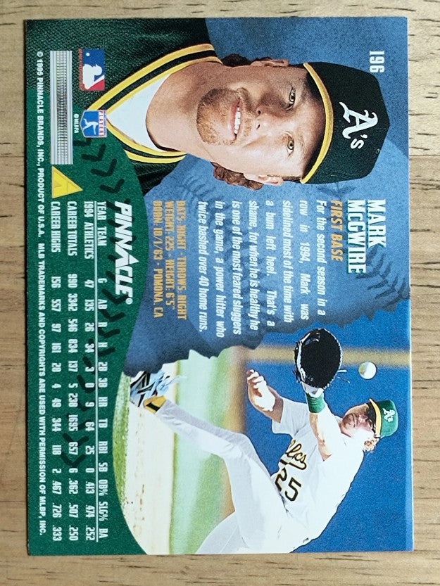 1995 Pinnacle #196 Mark McGwire