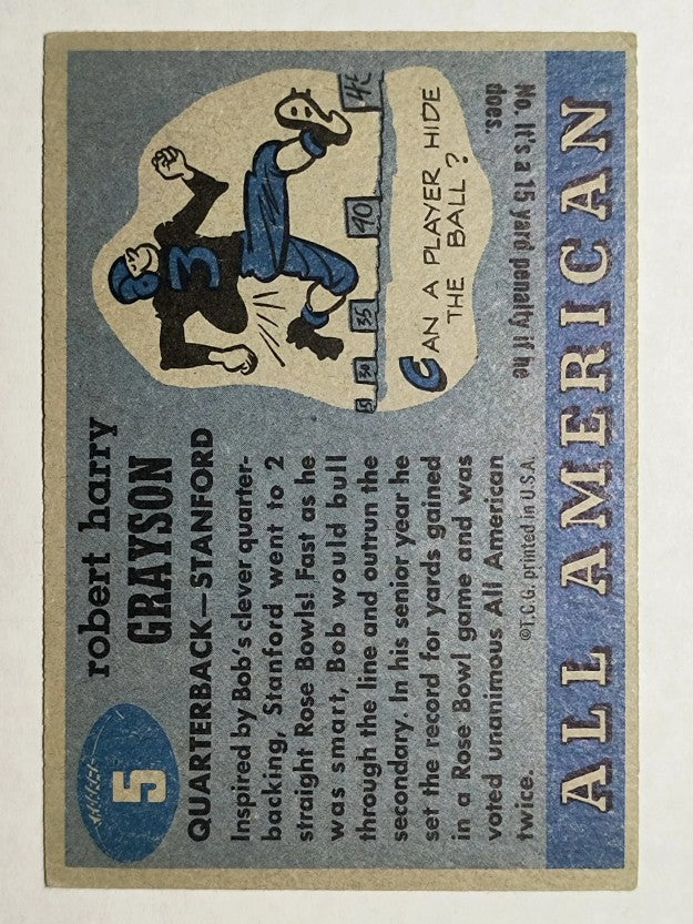 1955 Topps All American #5 Bobby Grayson RC (EX)