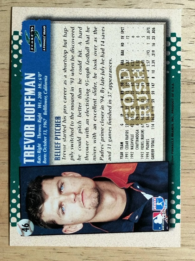1995 Score Gold Rush #46 Trevor Hoffman