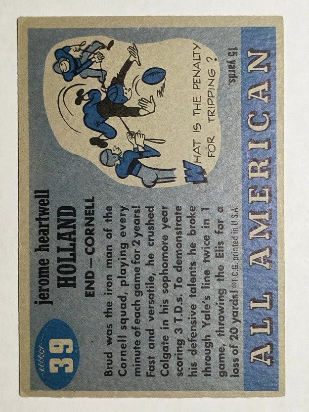 1955 Topps All American #39 Jerome Holland RC (VGEX)