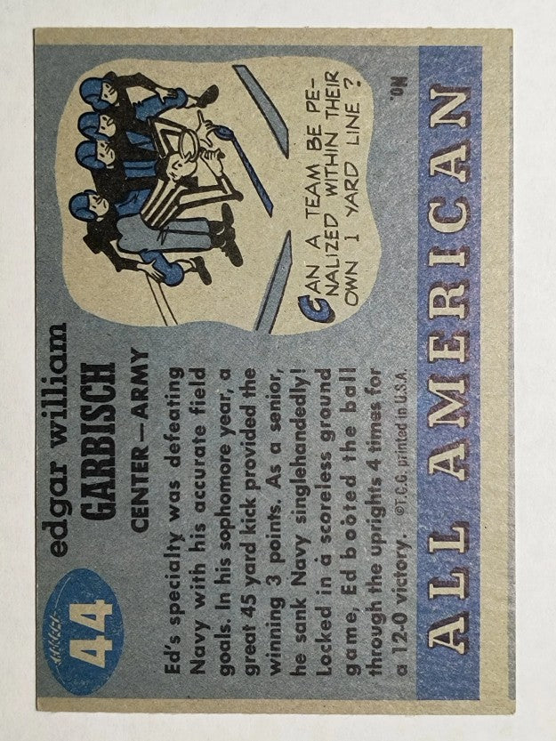 1955 Topps All American #44 Ed Garbisch RC (EX)