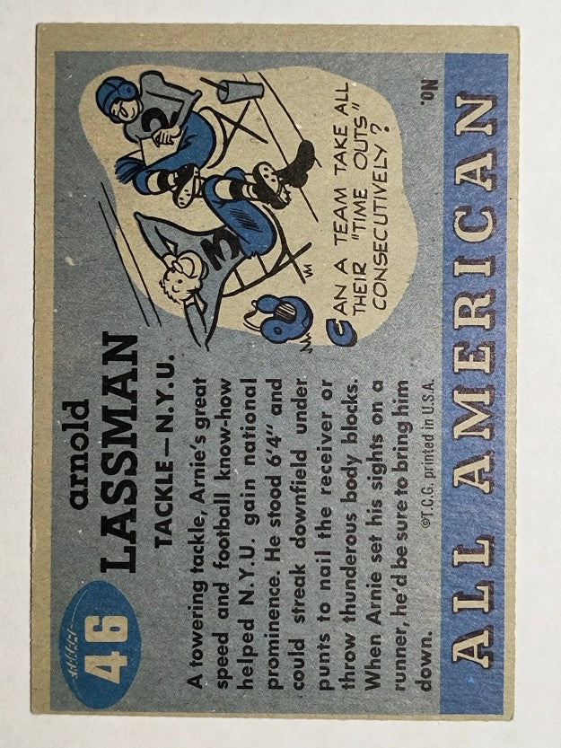 1955 Topps All American #46 Arnold Lassman RC (EXMT)