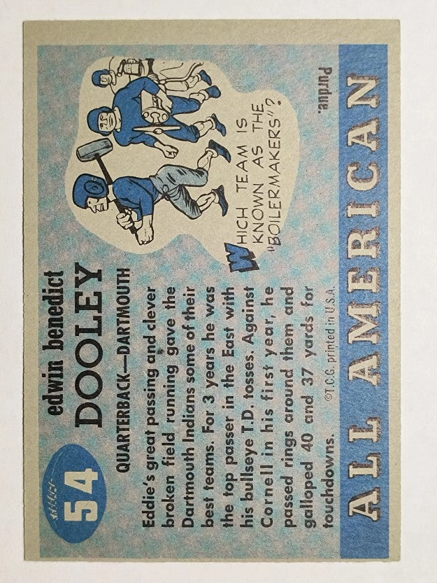 1955 Topps All American #54 Edwin Dooley SP RC (VGEX)