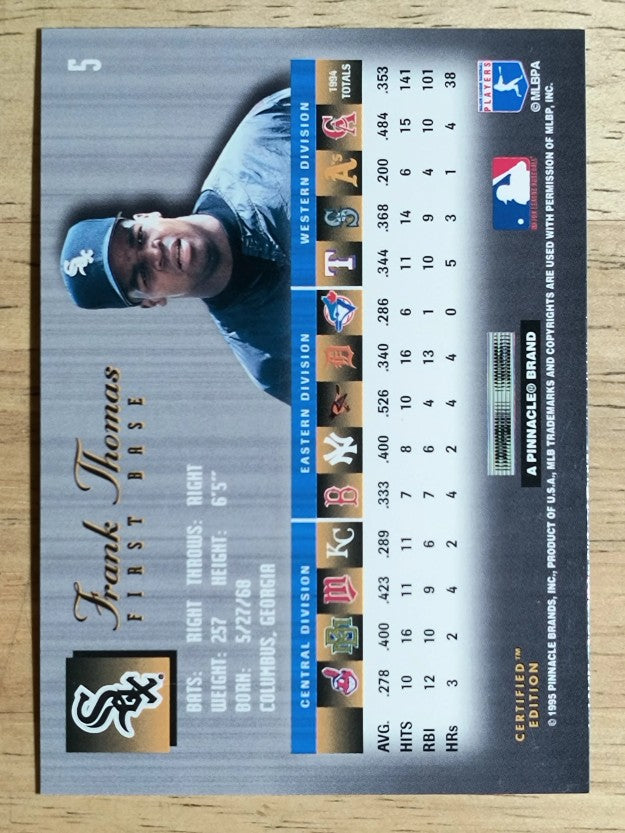 1995 Select Certified #5 Frank Thomas