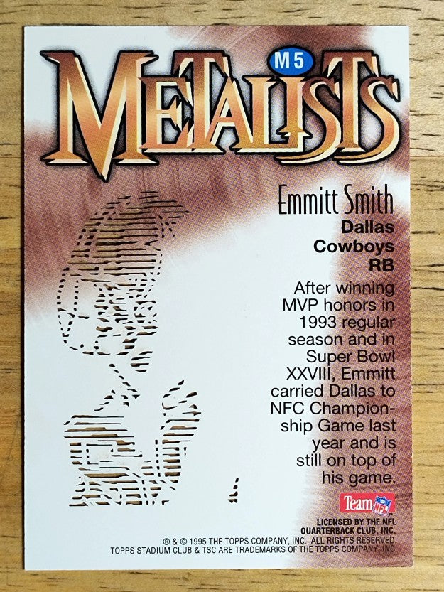 1995 Stadium Club Metalists #M5 Emmitt Smith