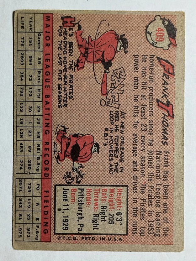 1958 Topps #409 Frank Thomas (GOOD)