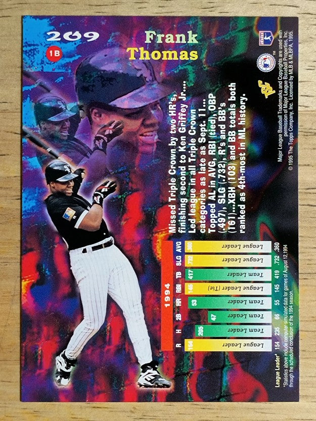 1995 Stadium Club Virtual Reality #209 Frank Thomas