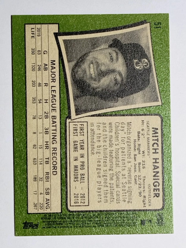 2020 Topps Heritage #51 Mitch Haniger