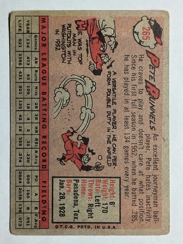 1958 Topps #265 Pete Runnels (GOOD)