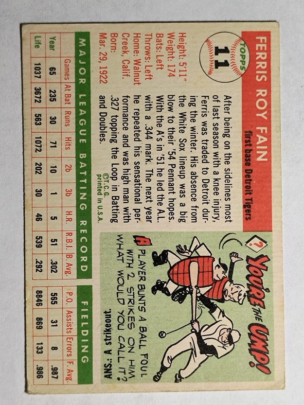 1955 Topps #11 Ferris Fain (EX)