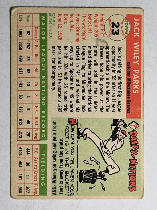 1955 Topps #23 Jack Parks RC (GOOD)