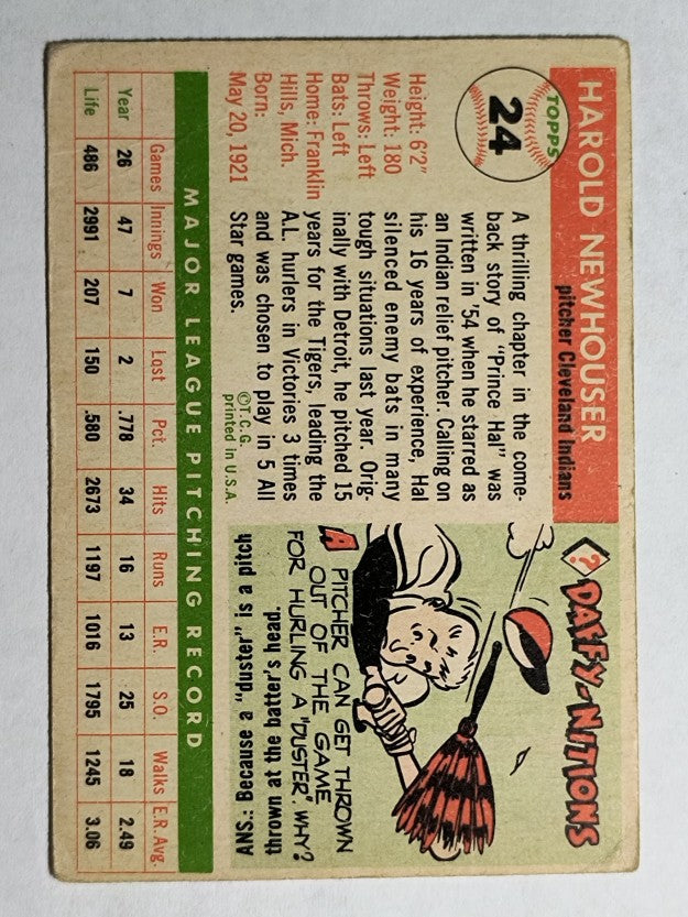 1955 Topps #24 Hal Newhouser (VG)