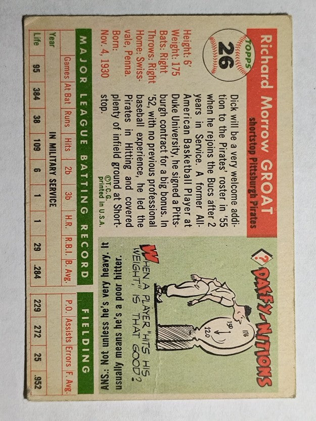 1955 Topps #26 Dick Groat (VG)