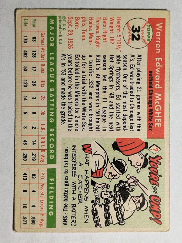 1955 Topps #32 Warren McGhee (VG)