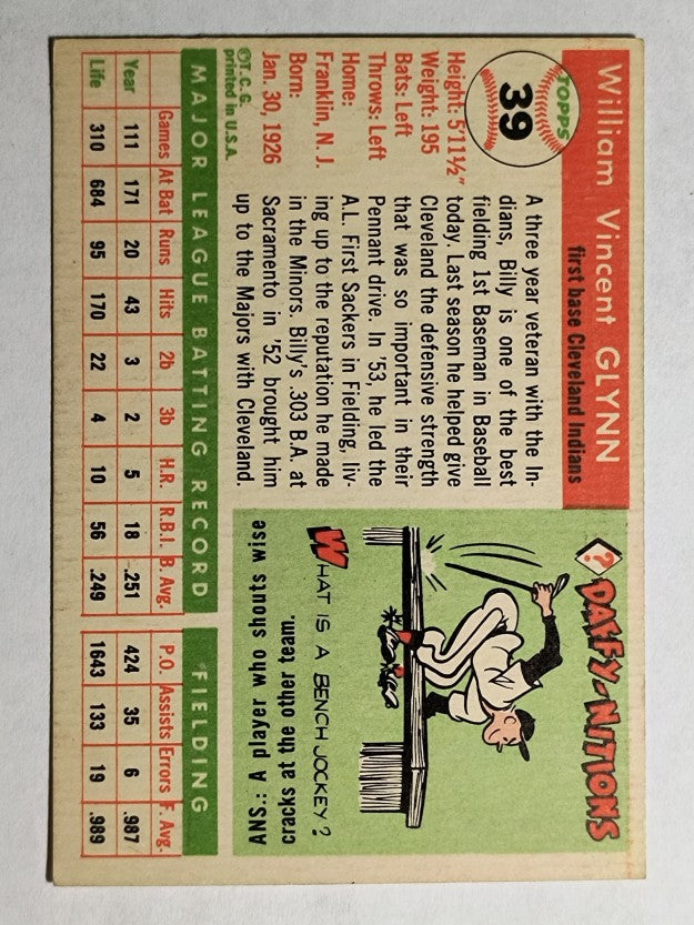 1955 Topps #39 Bill Glynn (EX)