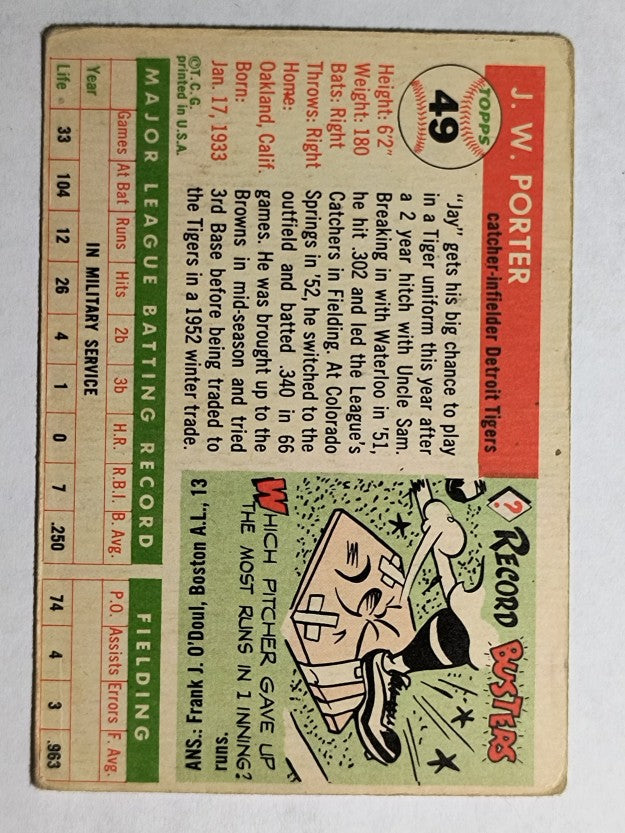 1955 Topps #49 J.W. Porter (VG)