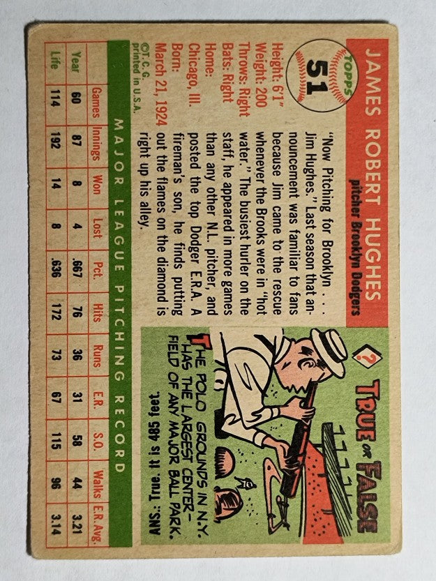 1955 Topps #51 Jim Hughes (VG)
