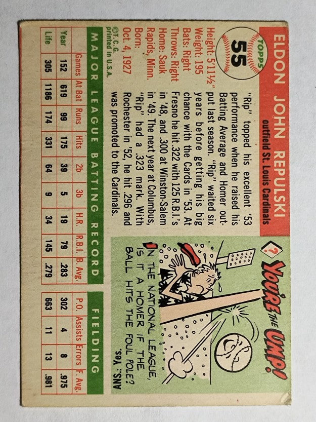 1955 Topps #55 Rip Repulski (VG)