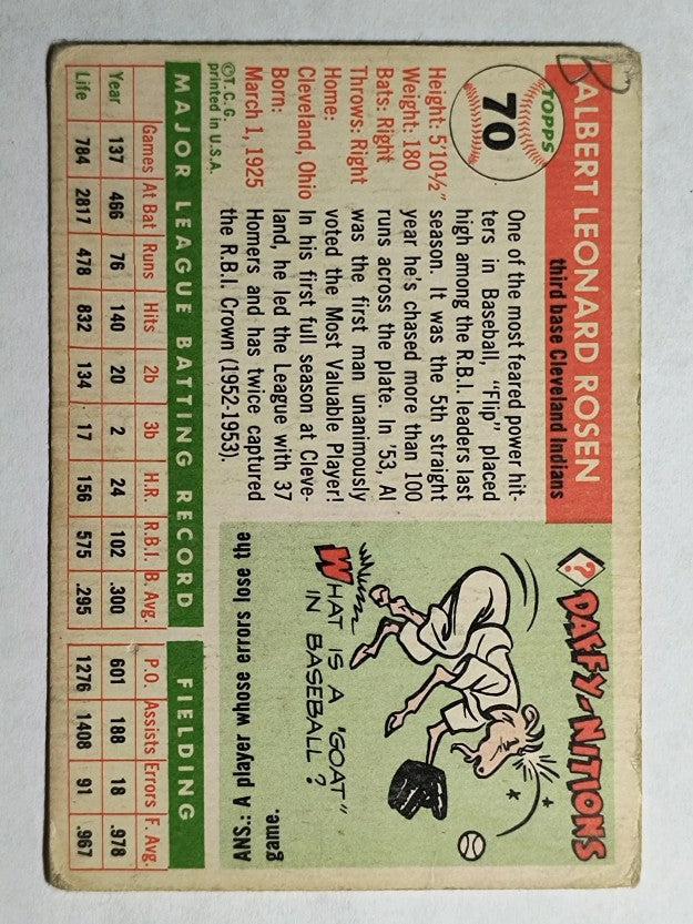 1955 Topps #70 Al Rosen (VG)