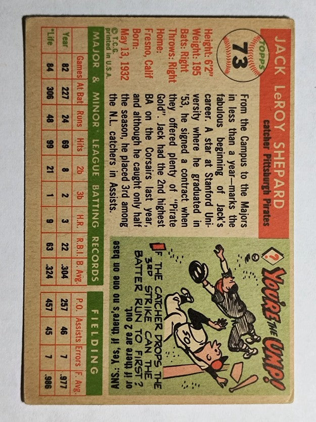 1955 Topps #73 Jack Shepard RC (VG)