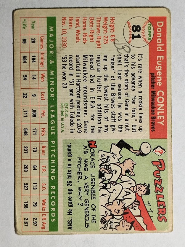 1955 Topps #81 Gene Conley (VG)