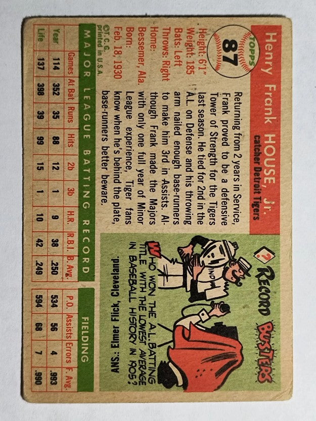 1955 Topps #87 Frank House (VG)