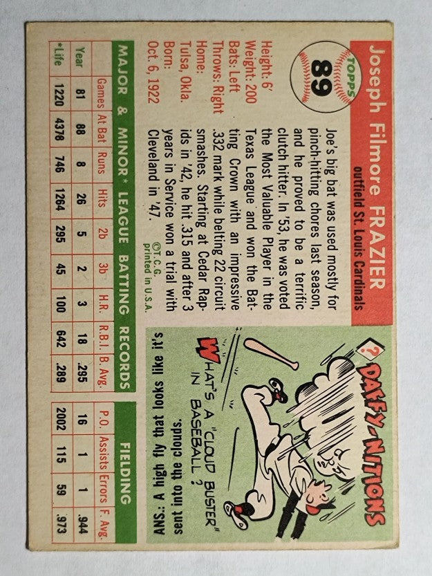 1955 Topps #89 Joe Frazier RC (VGEX)