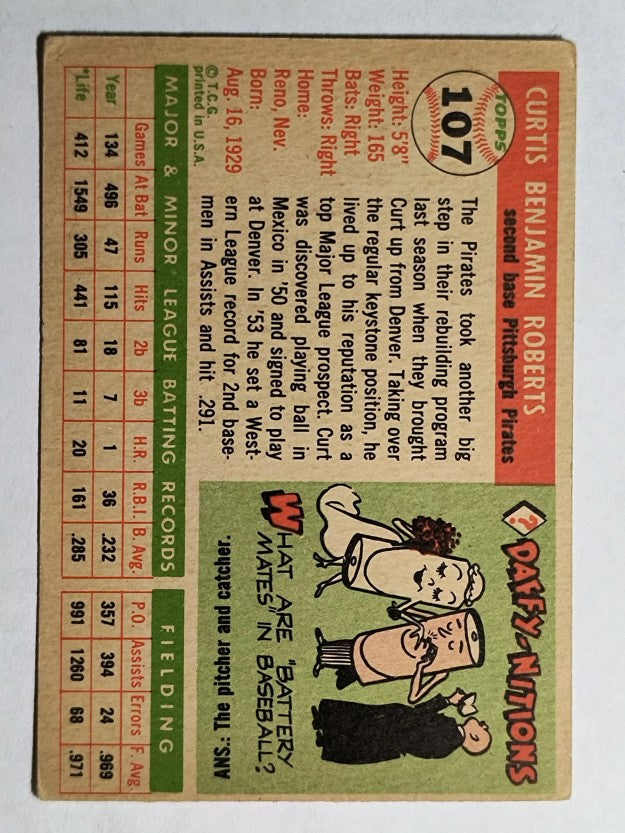 1955 Topps #107 Curt Roberts (VG)