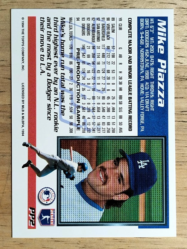 1995 Topps Pre-Production #PP2 Mike Piazza