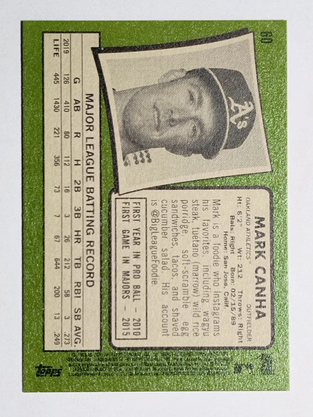 2020 Topps Heritage #60 Mark Canha