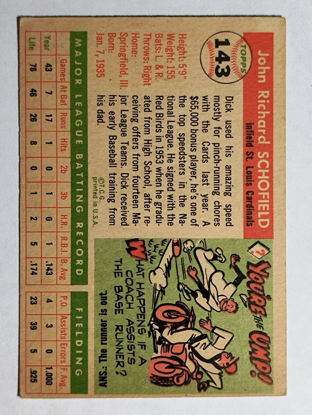 1955 Topps #143 John Schofield (EX)