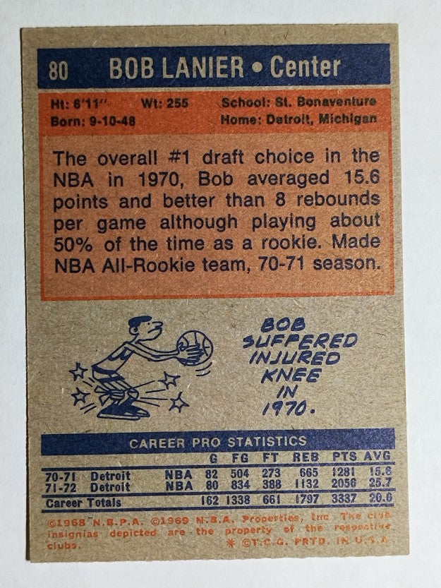 1972-73 Topps #80 Bob Lanier (EXMT)