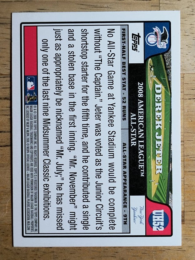 2008 Topps Update #UH52 Derek Jeter AS