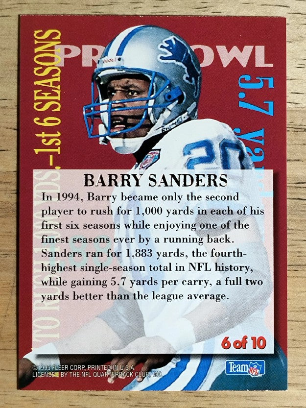 1995 Ultra Achievements #6 Barry Sanders
