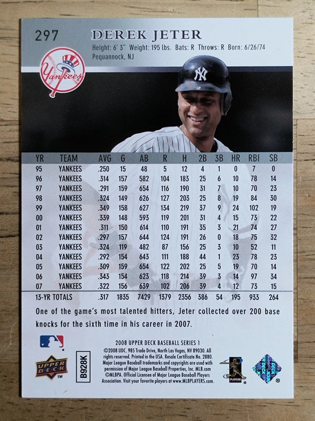 2008 Upper Deck #297 Derek Jeter