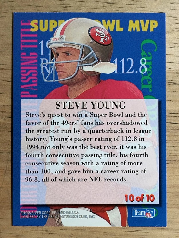 1995 Ultra Achievements Gold Medallion #10 Steve Young