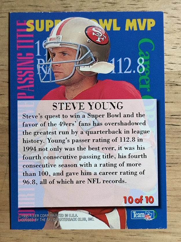 1995 Ultra Achievements Gold Medallion #10 Steve Young