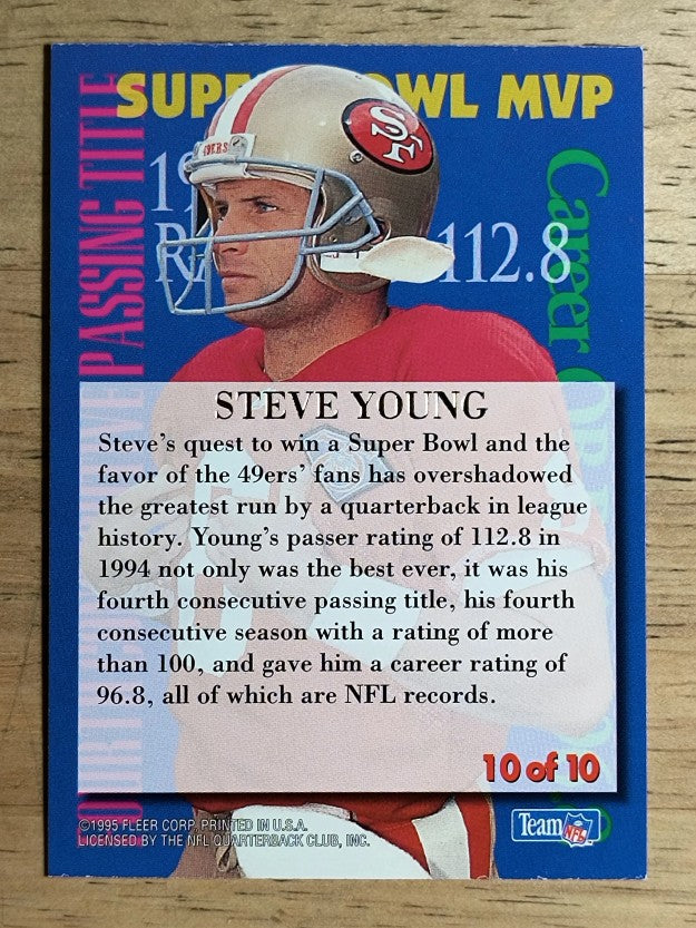 1995 Ultra Achievements Gold Medallion #10 Steve Young