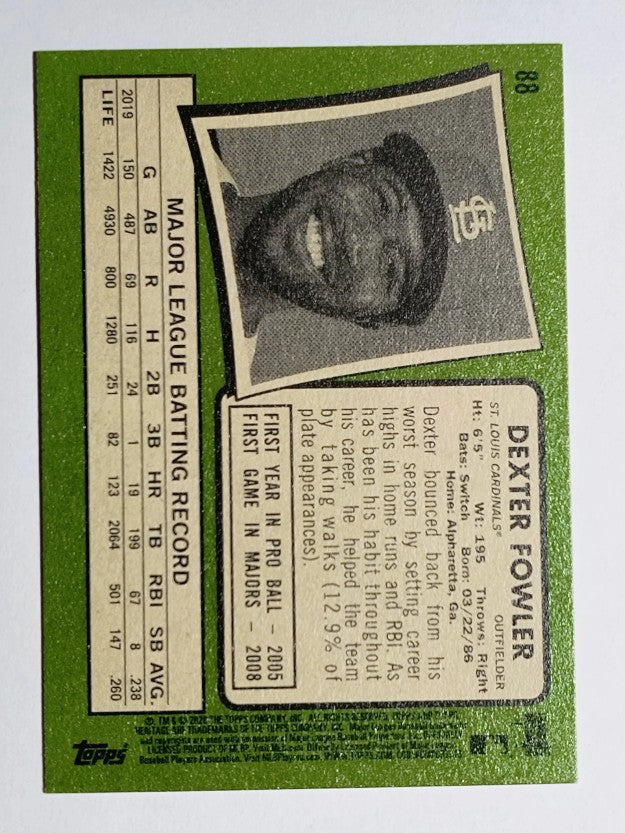 2020 Topps Heritage #88 Dexter Fowler