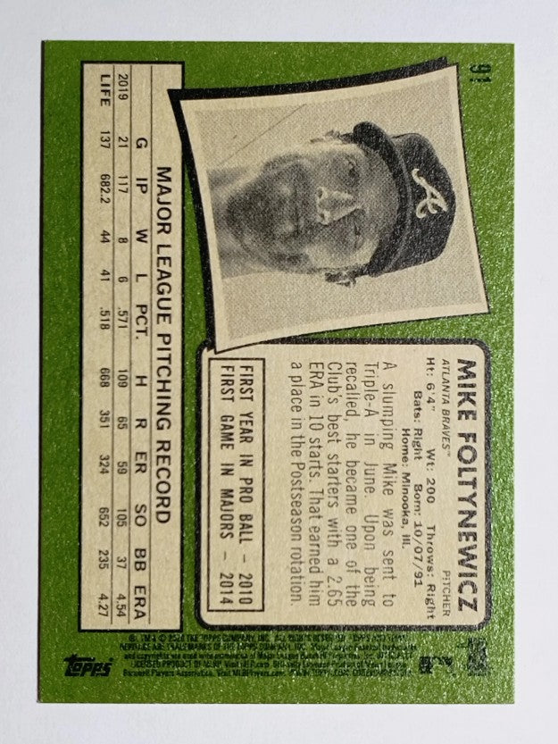 2020 Topps Heritage #91 Mike Foltynewicz