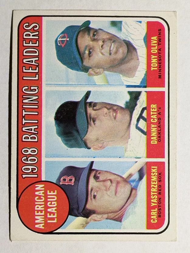1969 Topps #1 AL Batting Leaders/Carl Yastrzemski/Danny Cater/Tony Oliva (EX)