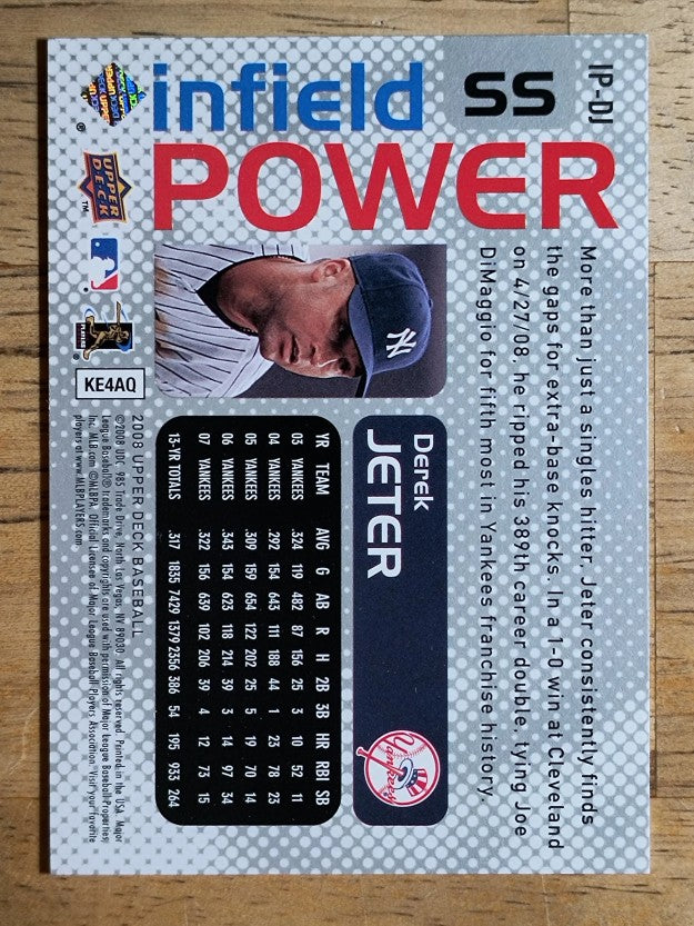 2008 Upper Deck Infield Power #DJ Derek Jeter