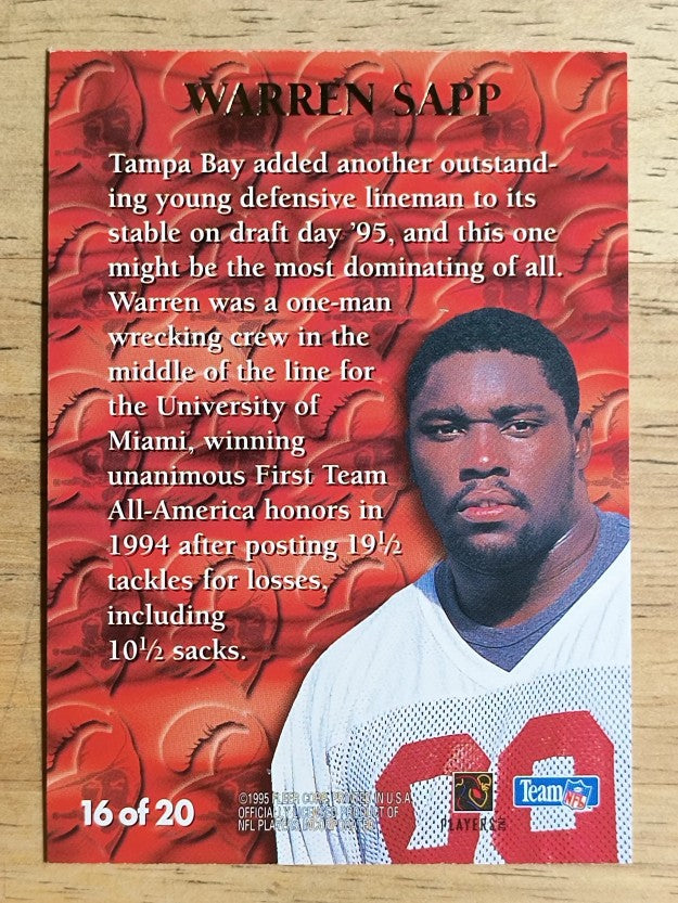 1995 Ultra First Rounders #16 Warren Sapp