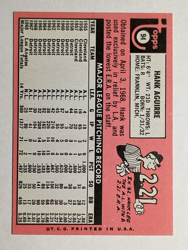 1969 Topps #94 Hank Aguirre (EXMT)