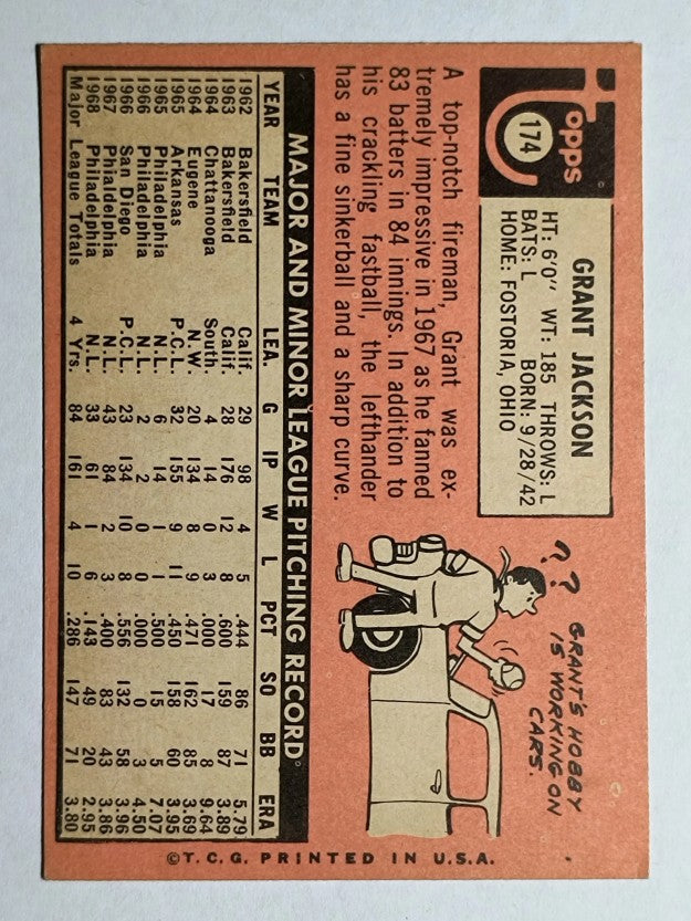 1969 Topps #174 Grant Jackson (EXMT)