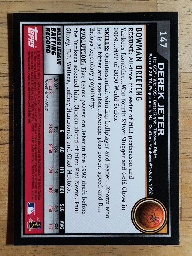 2010 Bowman Chrome #147 Derek Jeter