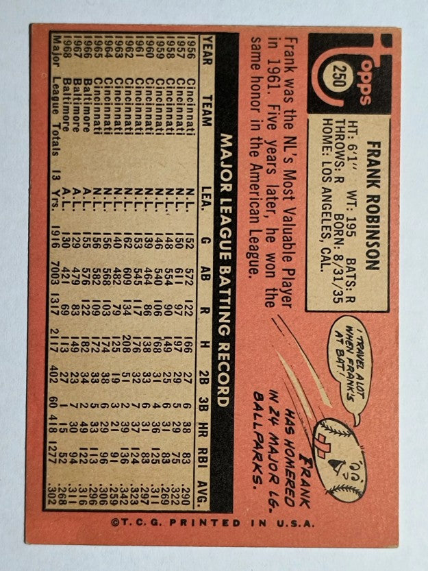 1969 Topps #250 Frank Robinson (EXMT)