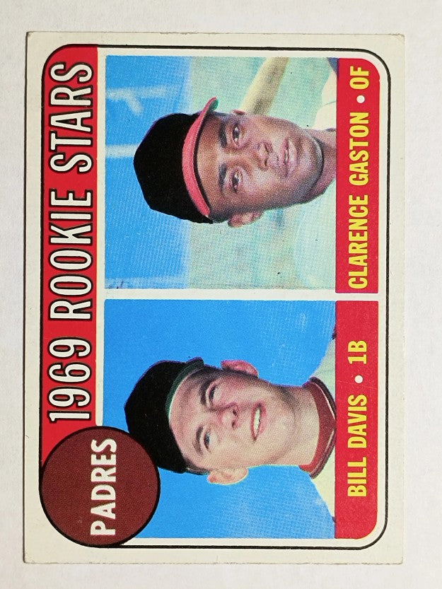 1969 Topps #304 Rookie Stars/Bill Davis/Clarence Gaston RC (EX)