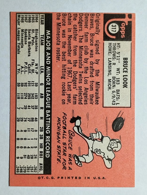 1969 Topps #317 Bruce Look RC (EXMT)